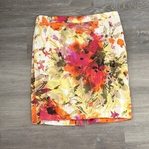 J. Crew Multicolor Floral Pencil Skirt, Size 12